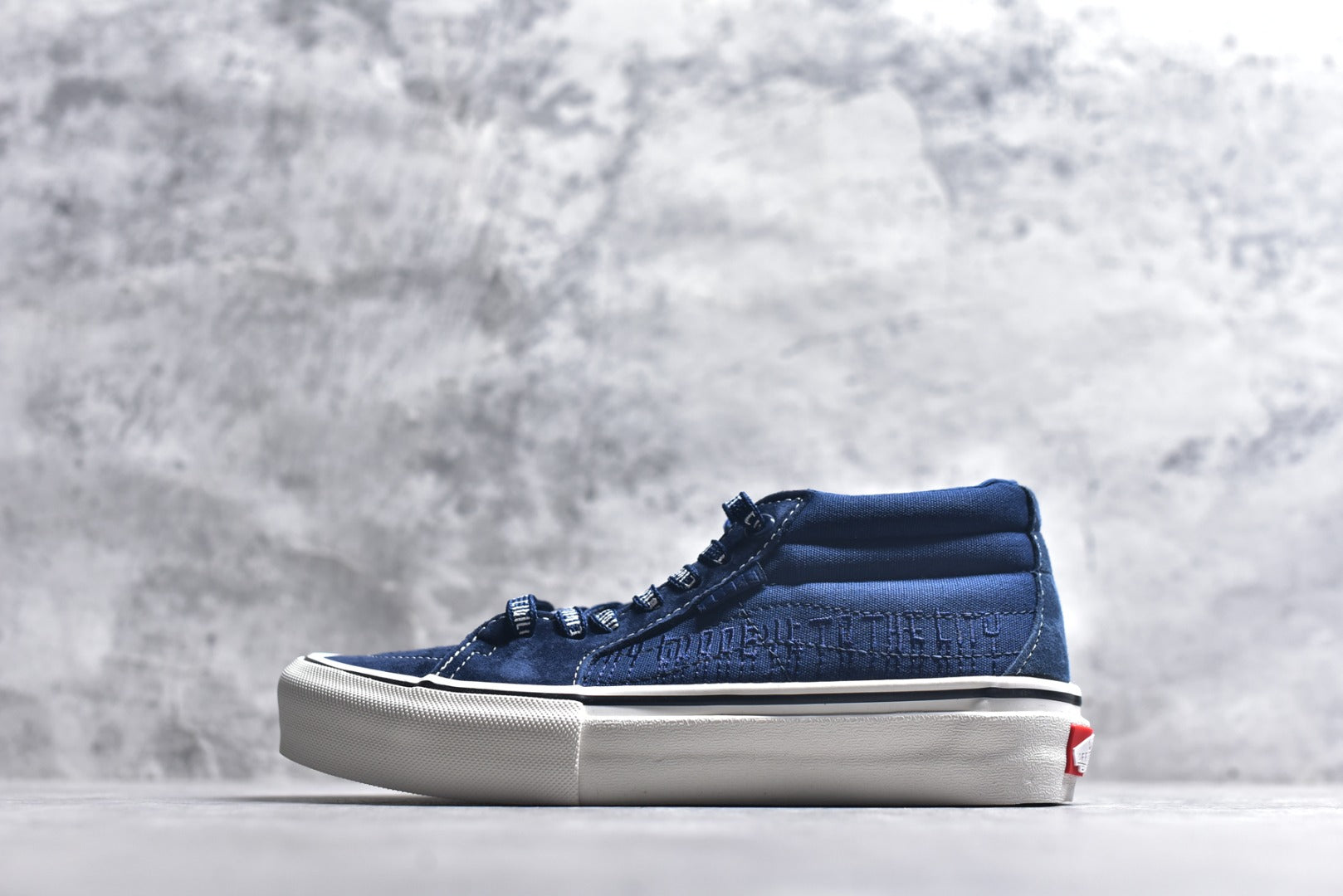 Vans Sk8-Mid Reissue — Navy Blue Embossed Leather (Women’s)