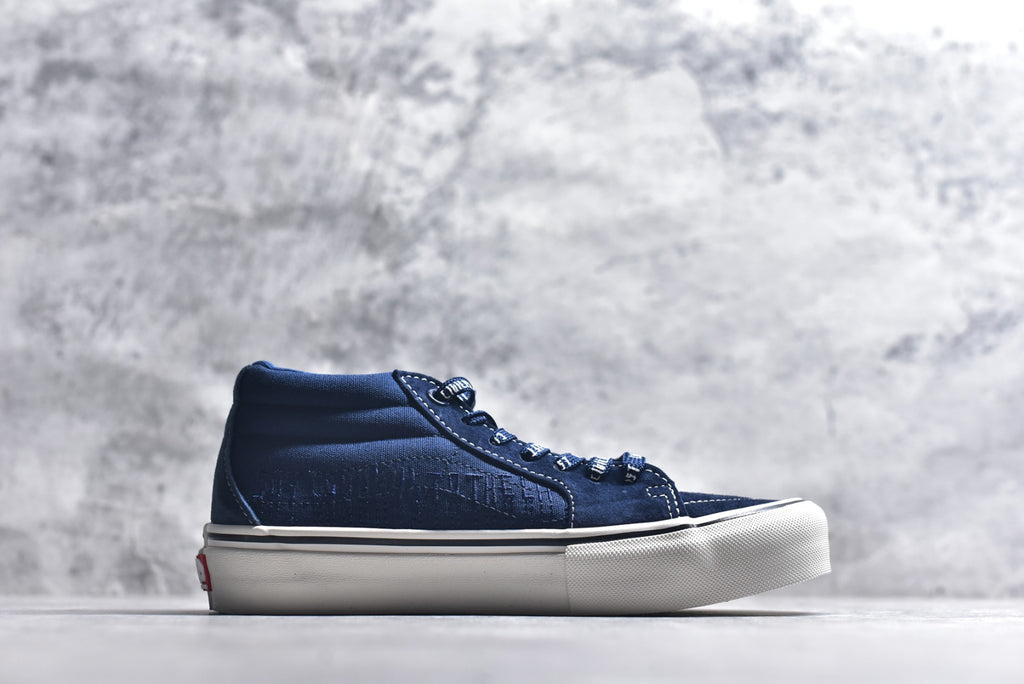 Vans Sk8-Mid Reissue — Navy Blue Embossed Leather (Women’s)