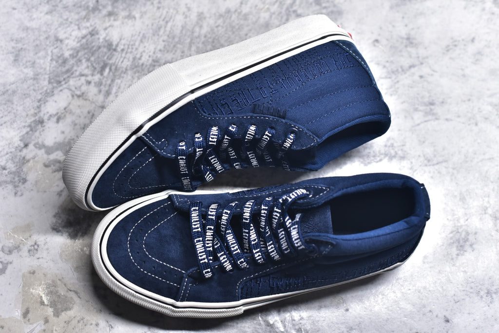 Vans Sk8-Mid Reissue — Navy Blue Embossed Leather (Women’s)