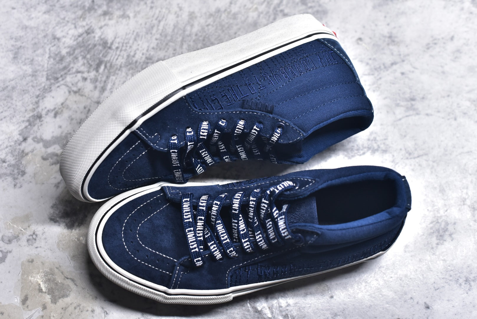 Vans Sk8-Mid Reissue — Navy Blue Embossed Leather (Women’s)
