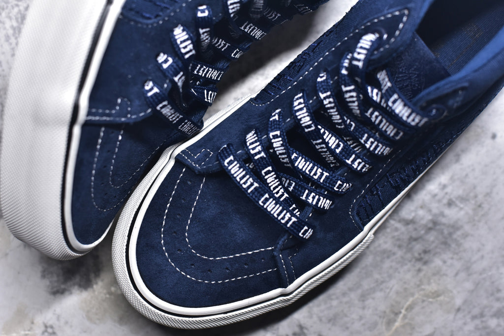 Vans Sk8-Mid Reissue — Navy Blue Embossed Leather (Women’s)