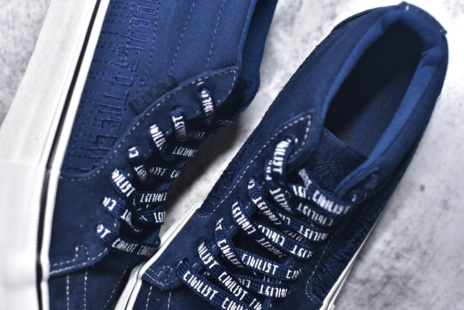 Vans Sk8-Mid Reissue — Navy Blue Embossed Leather (Women’s)