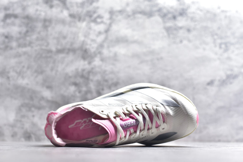 Adidas Adizero Adios Pro 4 — Cloud White / Silver Metallic / Pink
