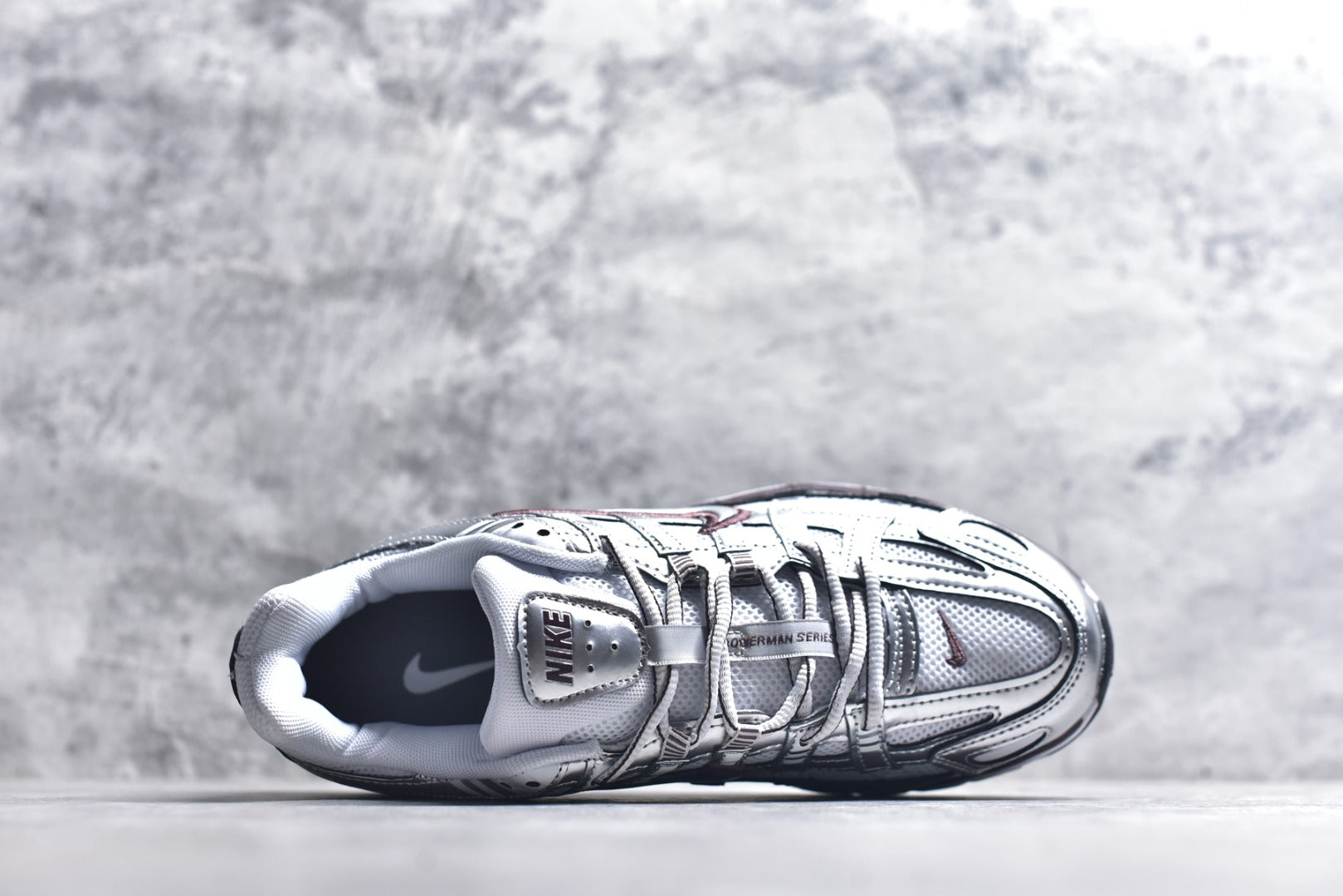 Nike P-6000 — Metallic Silver / White / Dark Grey