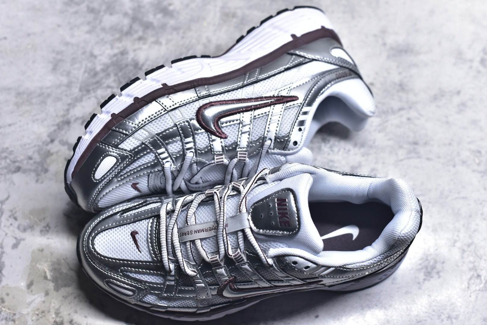 Nike P-6000 — Metallic Silver / White / Dark Grey